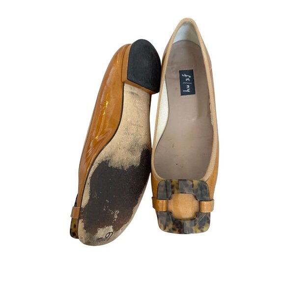 FRENCH SOLE New York Tan Patent Leather Flats Size 6 - Picture 7 of 8